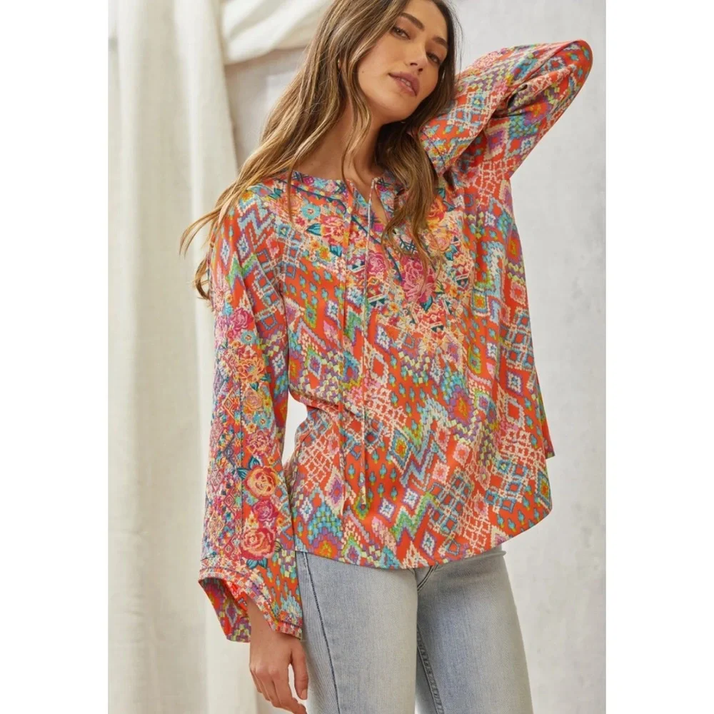Savanna Jane Tunic Top with Bell Sleeves - Picture 4 of 5